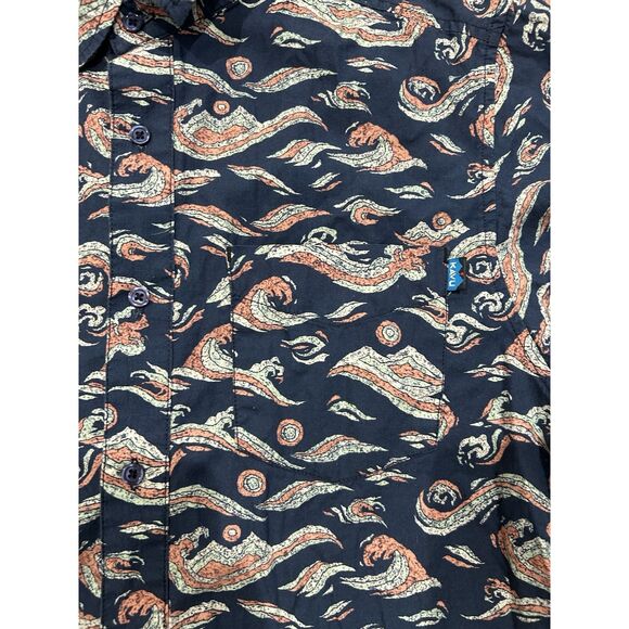 Kavu Men’s Medium Blue Short Sleeve Button Up Shirt - Picture 2 of 6